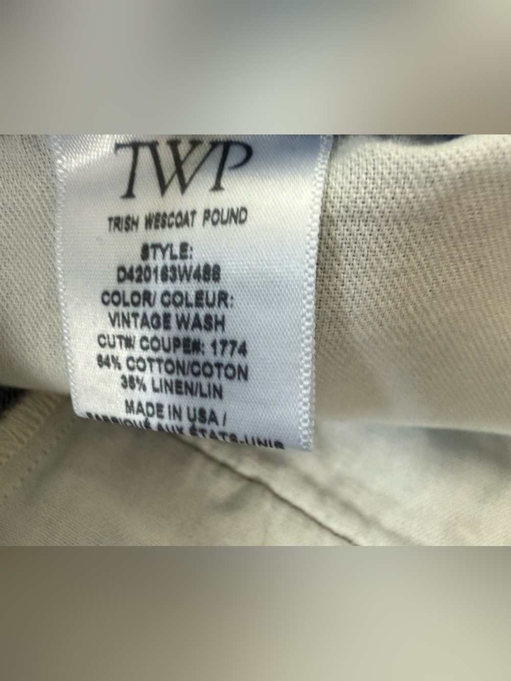 TWP Dancing In The Dark Wide-Leg Cotton Linen Jeans Vintage Wash Size 30 - Picture 14 of 16
